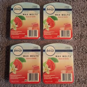4 Packs Febreze Guava &‎ Vanilla Scented Wax Melts 24 CUBES Total